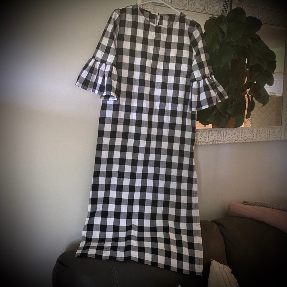 Klassy Girl Buffalo Checked Midi Dress